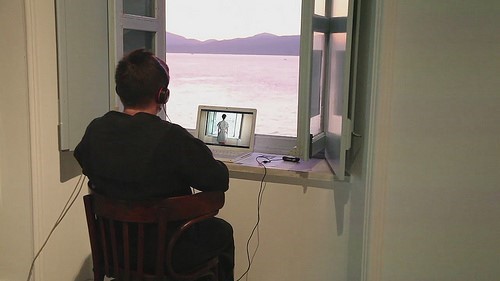 Trad IS(O)L and (Scapes) by Kom.Post, a promenade performance for one spectator, Hydra, 2011.